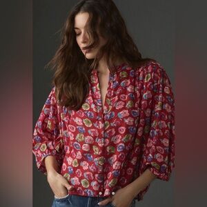 Pilcro Anthropologie Sidney Shrunken Batwing Blouse